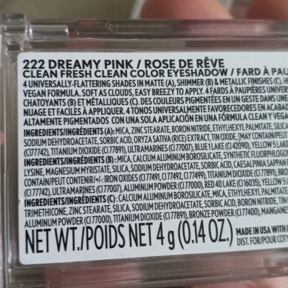Paraben-Free Eyeshadow Clean Fresh matte shimmer metallic vegan makeup no Talc
